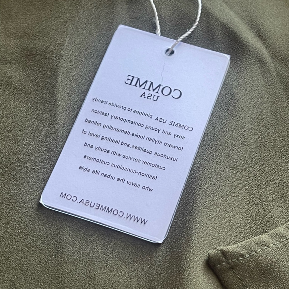 Comme USA NWT amazon army green lightweight cover up trench style shirt - Picture 6 of 7